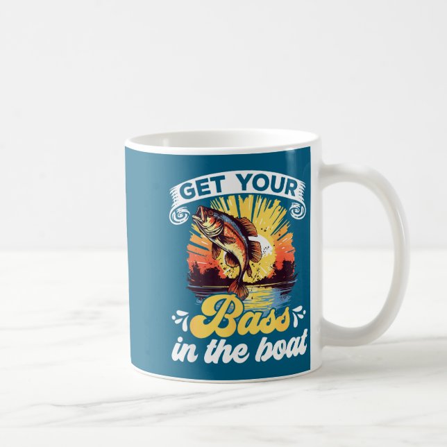 Funny Fishing Quote Hooked On B Fishing  Coffee Mug (Right)