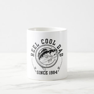 Funny Fishing Quote Reel Cool Dad Since 1984 Coffee Mug