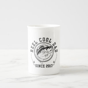 Funny Fishing Quote Reel Cool Dad Since 2017 Bone China Mug