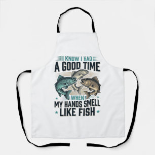 Funny Fishing Quote Vintage Engraving Vector Desig Apron