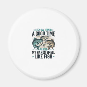 Funny Fishing Quote Vintage Engraving Vector Desig Magnet