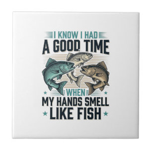 Funny Fishing Quote Vintage Engraving Vector Desig Tile