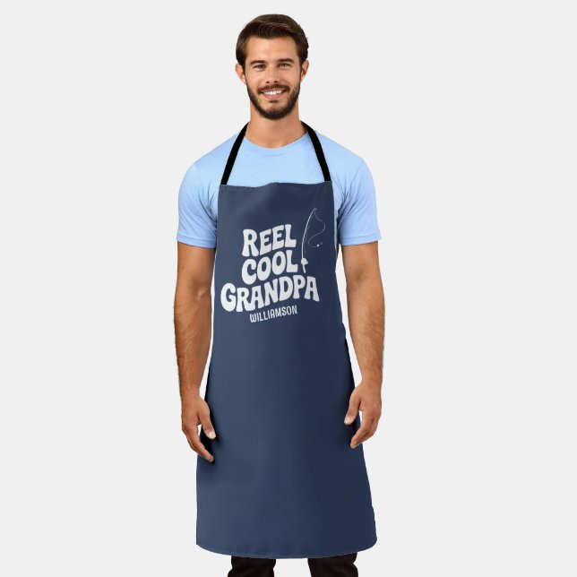 Funny Fishing Reel Cool grandpa Fathers day gift  Apron (Worn)