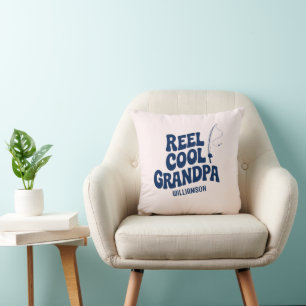 Funny Fishing Reel Cool grandpa Fathers day gift Cushion