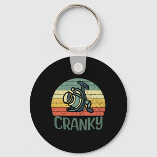 Funny Fishing Reel Pun Shirt For Cranky Fishermen  Key Ring