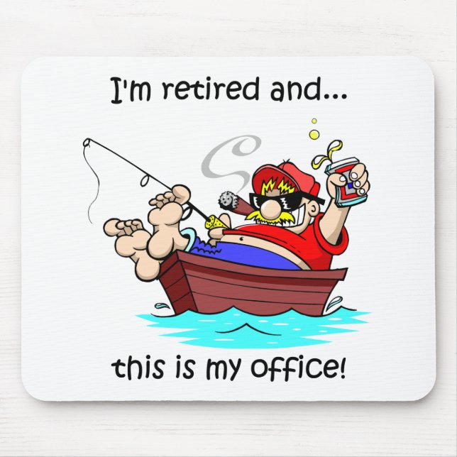 Funny fishing retirement mouse mat (Front)