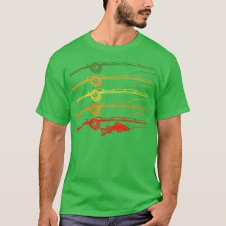 Funny Fishing Retro Vintage Tee Fishing Pole Gift 