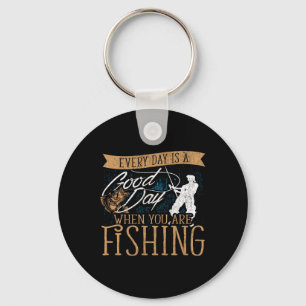 Funny Fishing Rod Fish - Fisherman  Key Ring