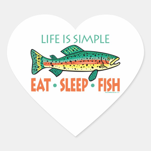 Funny Fishing Saying Heart Sticker (Front)