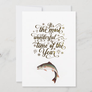 Funny fishing seasons greetings holiday card