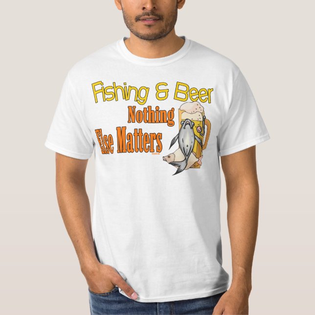 Funny Fishing Shirt Fishing Humour Fishing Beer (Front)