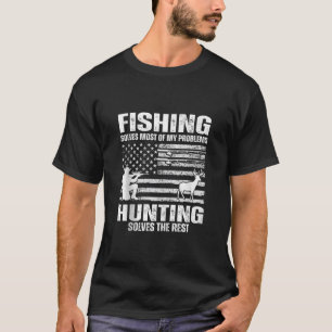 Funny Fishing Solves Most Of My Problems Dad Deer T-Shirt