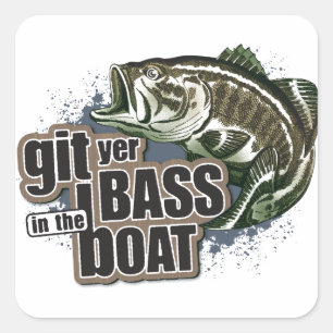 Funny Fishing Square Sticker