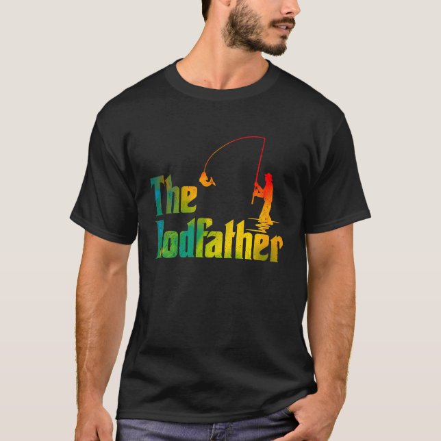 Funny Fishing T  The Rodfather Mens Fathers Day T-Shirt (Front)