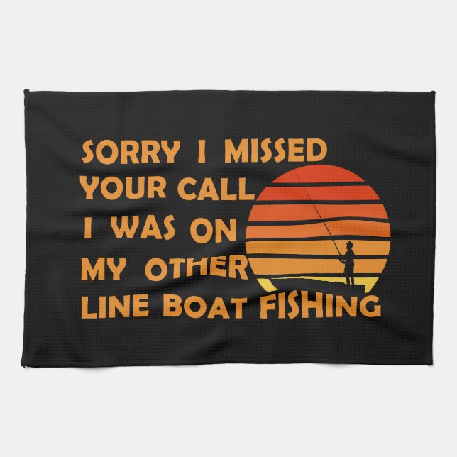 Funny fishing tea towel (Horizontal)