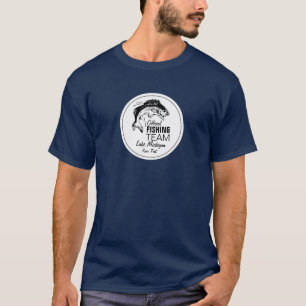 Funny Fishing Team Blue Shirt   Your Name & Lake