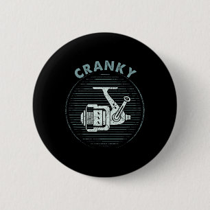 Funny Fishing Tee For Men Cranky  6 Cm Round Badge