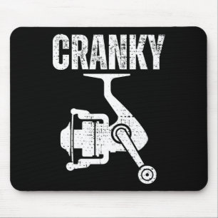 Funny Fishing Tee For Men Cranky Fishing Tee Reel  Mouse Mat