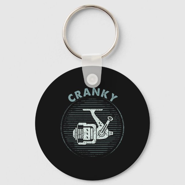 Funny Fishing Tee For Men Cranky  Key Ring (Front)