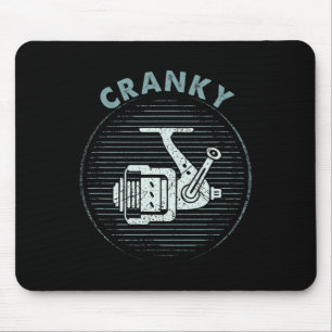Funny Fishing Tee For Men Cranky  Mouse Mat