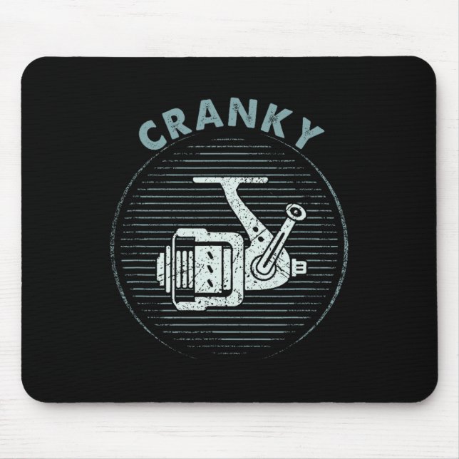 Funny Fishing Tee For Men Cranky  Mouse Mat (Front)