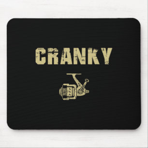 Funny Fishing Tee For Men Funny Cranky  Mouse Mat