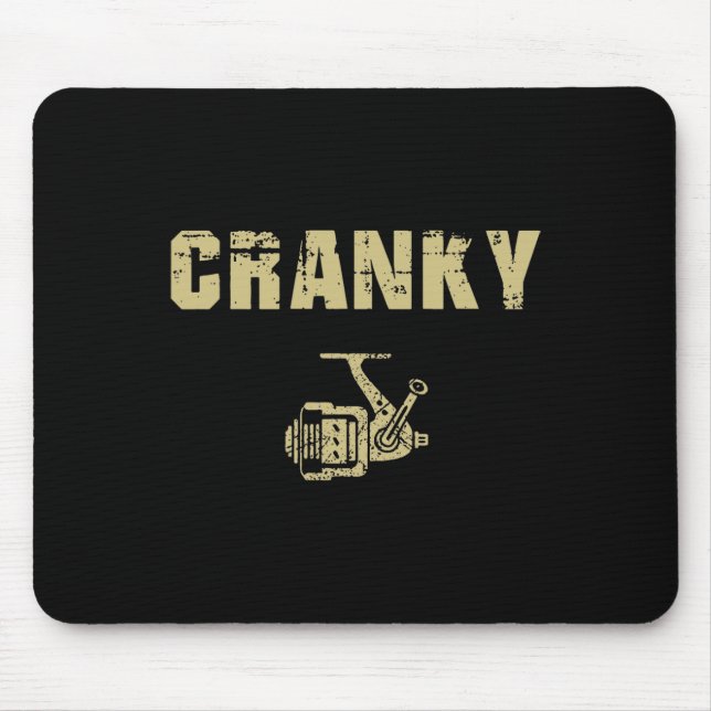 Funny Fishing Tee For Men Funny Cranky  Mouse Mat (Front)