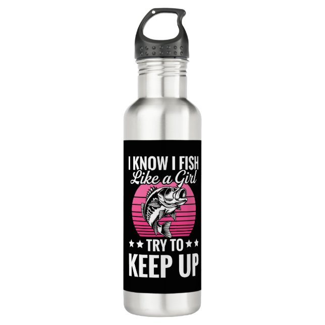 Funny Fishing Themed 710 Ml Water Bottle (Front)