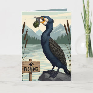 Funny fishing themed birthday card