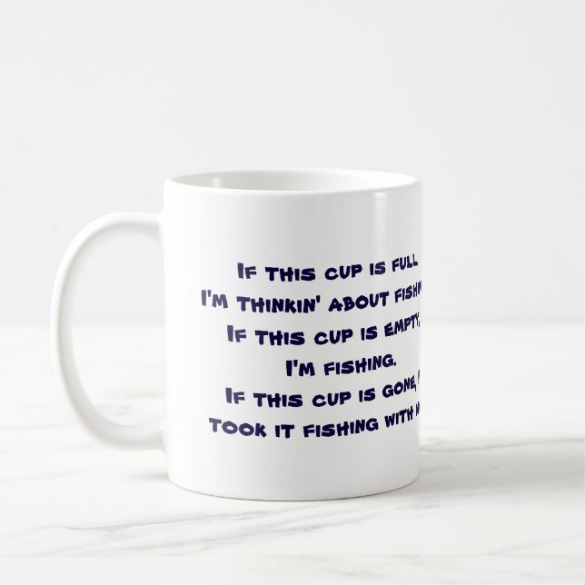 Funny Fishing Themed Coffee Mug (Left)