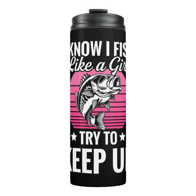 Funny Fishing Themed Thermal Tumbler (Front)
