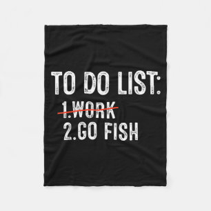 Funny Fishing To Do List Fisher Gift Dad Father An Fleece Blanket