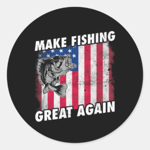 Funny Fishing Trump Gifts Classic Round Sticker