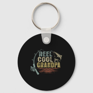Funny Fishing Vintage Reel Cool Grandpa  Key Ring