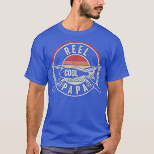 Funny Fishing Vintage Retro Reel Cool Papa Dad Jok T-Shirt