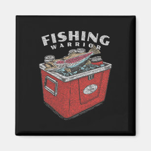 Funny Fishing Warrior Saying Fisherman Vintage Gra Magnet