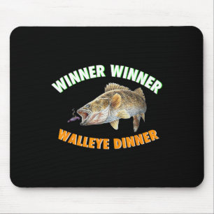 Funny Fishing Winner Winner Walleye Dinner Fish Fr Mouse Mat