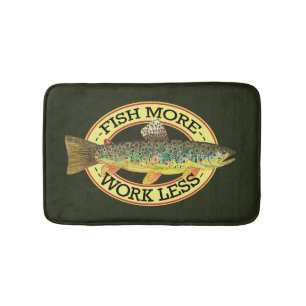 Funny Fishing Words for a Fisherman Bath Mat