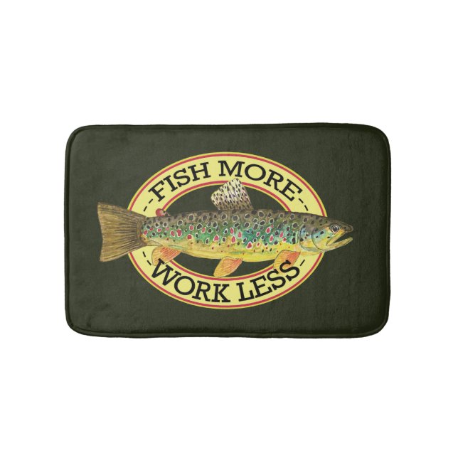 Funny Fishing Words for a Fisherman Bath Mat (Front)