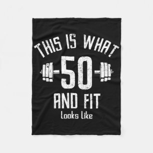 Funny Fitness 50s Birthday 50 Years Old 50s Birthd Fleece Blanket