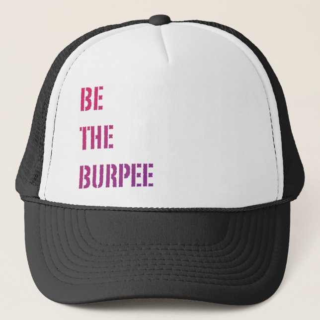 Funny Fitness Burpee Gym Humour Trucker Hat (Front)