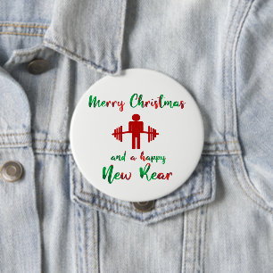 Funny Fitness Christmas Personal Trainer Button