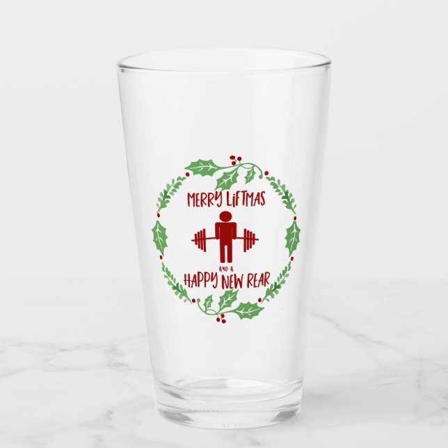 Funny Fitness Fitmas Christmas Trainer Holiday Glass (Front)