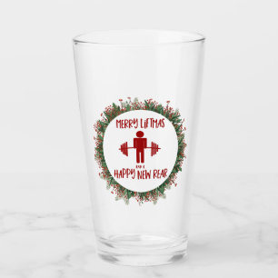Funny Fitness Fitmas Christmas Trainer Holiday Glass