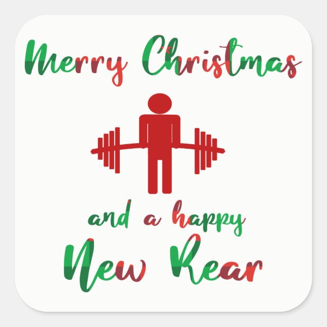 Funny Fitness Fitmas Christmas Trainer Sticker (Front)