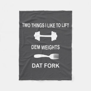 Funny Fitness Gym Quote Workout - Two Things I Lik Fleece Blanket