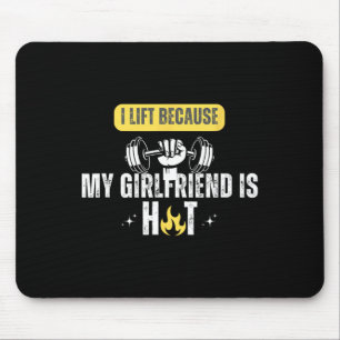 Funny Fitness Gym Rat I Lift Because My Girlfriend Mouse Mat