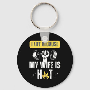 Funny Fitness Gym Rat I Lift Because My Wife Is Ho Key Ring