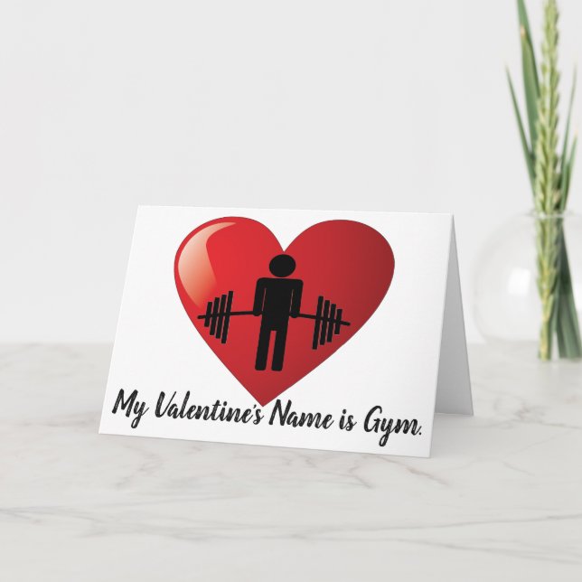 Funny Fitness Gym Valentine Holiday Card (Front)