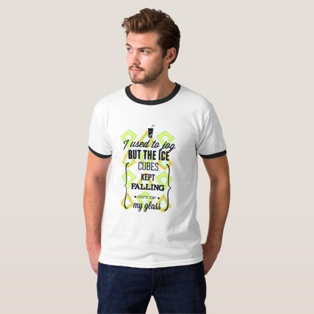 Funny Fitness Ice Cube Jogging Workout T-Shirt (Front Full)